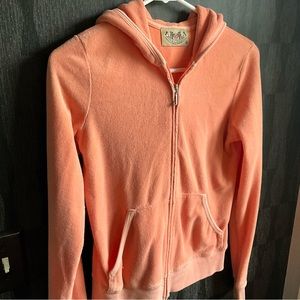 Vintage Juicy Couture hoodie terry coral peach y2k 2000s